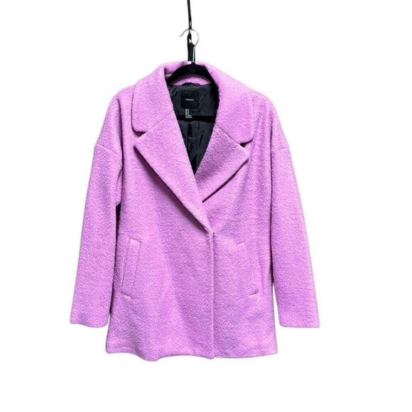 Forever 21 Women’s Pink Wool Blend Car Coat Size Medium NEW - Picture 1 of 5